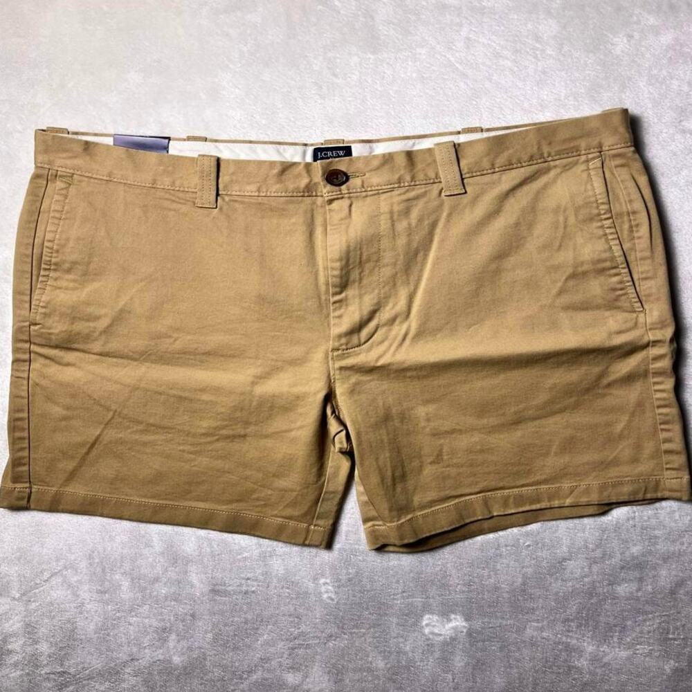 NWT J Crew Classic Chino Short Men's 36 Heritage Light Brown Flat Front Staple